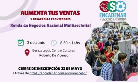 El 3 de Junio será la Ronda de Negocios #Encadenar en el Centro Cultural De Vicenzo de Berazategui